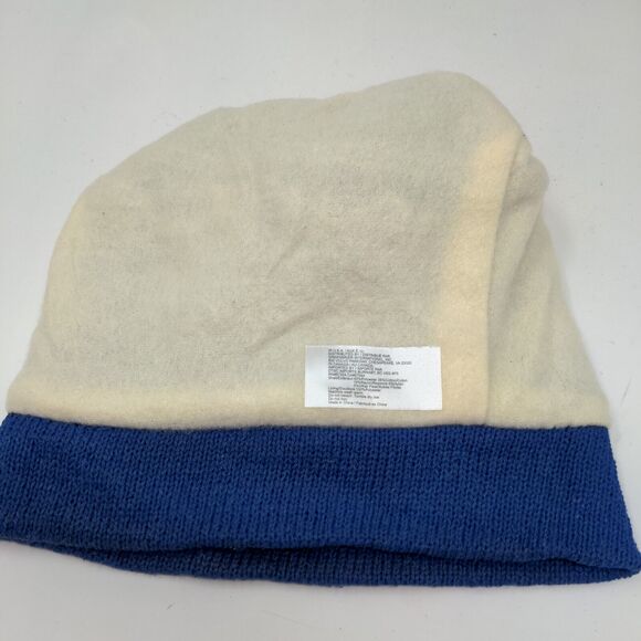 Juncture Women's Knit Beanie Hat Blue Fair Isle Fleece Lined Pom Pom W/Tags - Picture 10 of 12